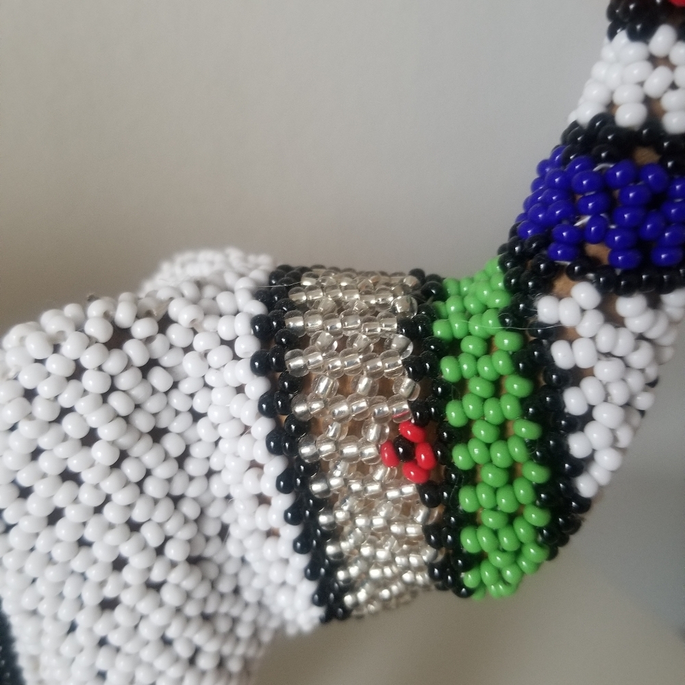 Handmade Beaded Wooden Decoartive Elephant - Picture 2 of 4